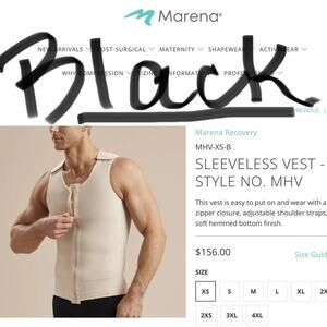 New? $156 BLACK Marena Recovery Post Surgical SLEEVELESS VEST  Size 4X